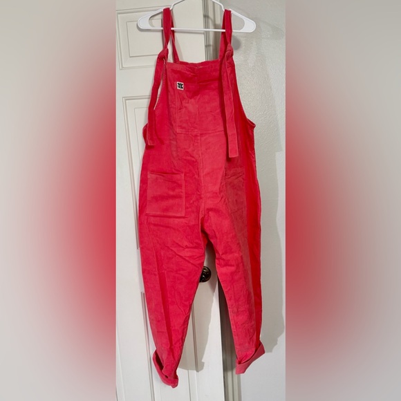 Lucy & Yak Original Dungaree Organic Corduroy Pink Punch Size UK 14 US 10 - Picture 7 of 9